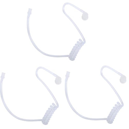 Two Way Radio Earpiece Acoustic Coil Tube Replacement for Walkie Talkie Surveillance Headset (Clear Tube with Plastic Elbow,3Pack,Wired)