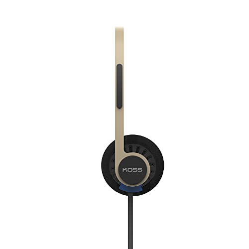Koss KPH40 Utility On-Ear Headphones, Rhythm Beige, Interchangeable Cord | Lightweight, Ultra-Wide Frequency Response, Stainless Steel Adjustable Headband - color: Rhythm Beige