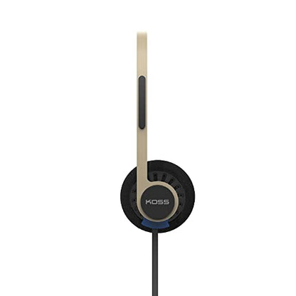 Koss KPH40 Utility On-Ear Headphones, Rhythm Beige, Interchangeable Cord | Lightweight, Ultra-Wide Frequency Response, Stainless Steel Adjustable Headband - color: Rhythm Beige