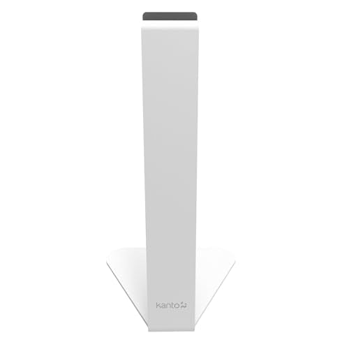 Kanto H1 Universal Headphone Stand - White - Solid Steel Construction - Curved Silicone Resting Surface - color: White, style: H1 Universal