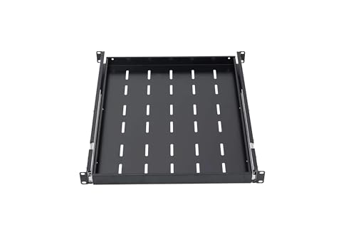 GlobalRack 1U Sliding Shelf,22-27" Adjustable, Double-Sided, Soft-Close - size: 450