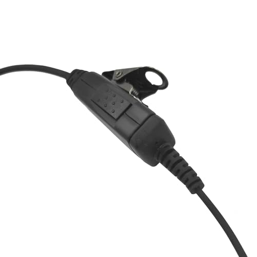 Clear Coil Tube Earbud Headset with PTT Mic 2-Pin Screw Earpiece Transparent Acoustic Surveillance Kit Compatible for Hytera PD502 PD562 BD502 TC-508 TC-580 Radios