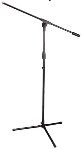 Tripod Boom Microphone Adjustable Floor Stand - Black