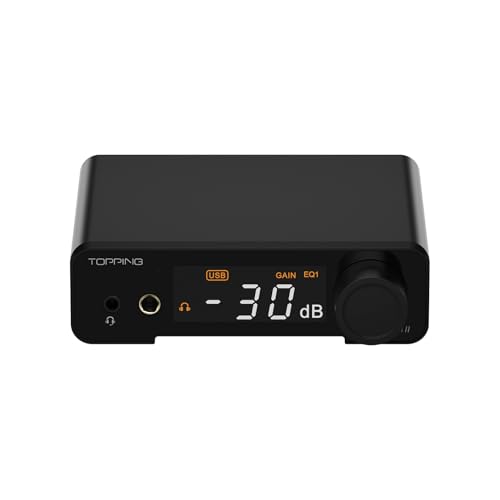 Fanmusic Topping DX1 II DAC&Headphone Amplifier ES9039Q2M DAC Chip with Optical Output/Input Preamp Mode Balance Line Out Fully Balanced Headphone Amp (Black) - color: Black