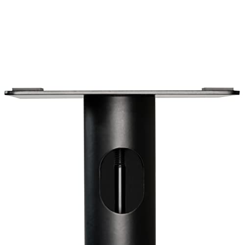 Fluance Floor Speaker Stands for Surround Sound and Bookshelf Speakers with Solid Construction, Adjustable Floor Spikes, Rubber Isolation Feet, Cable Management, Square Base - Matte Black/Pair (SS05S) - style: Matte Black - Square Base