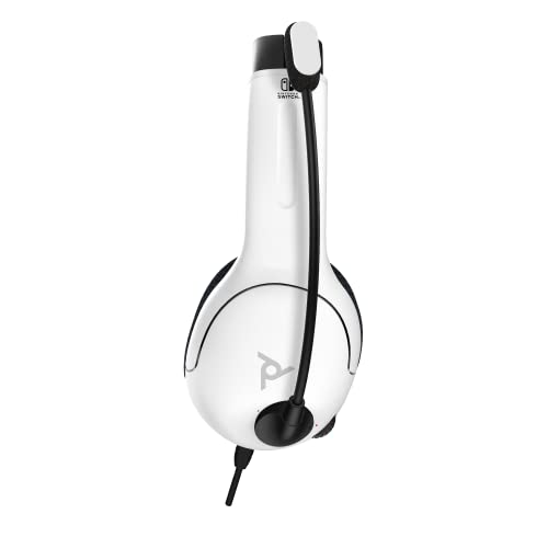 PDP Gaming AIRLITE Stereo Headset with Mic for Nintendo Switch/Switch Lite/OLED - Wired Power Noise Cancelling Microphone, Lightweight, Soft Comfort On Ear Headphones (Black & White) - color: Black & White