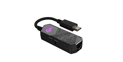 ASUS ROG Clavis USB-C Gaming DAC ESS 9281 Quad DAC Amplifier | AI Noise-Canceling Mic, MQA Rendering, Aura Sync RGB, Compatible with PC, Mobile, PlayStation 5, and Switch