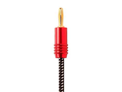 Monoprice Premium Braided Speaker Wire 14AWG - With Gold Plated Banana Plug Connectors - Affinity Series, 1 Pack, 15 Feet Black - size: 15 Feet, style: 1 Pack