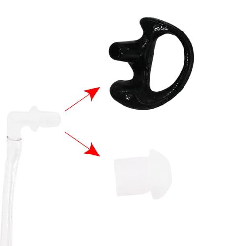 ETMY K-2 PIN Throat Mic Compatible with BaoFeng/Retevis/Pxton/Kenwood, Airsoft Tactical Single-Ear Air Tube Headset with 3-Pair Earbuds, for Noisy Env/Hunting/Security & Motorcycle Riding 1 Pack