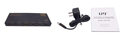 U9 ViewHD 1 in 4 Out HDMI 2.0 18Gbps 1x4 Splitter with Automatic 4K to 1080P Downscaler / 4K@60Hz / HDR and Dloby Vision/HDCP 2.2 to HDCP 1.4 Converter/Model: UHD1X4S - color: 1x4 | 4K to1080P Auto Scaler, size: v2.0 | 4K@60Hz