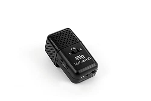 IK Multimedia iRig Mic Cast HD Compact Dual-Capsule Vocal Condenser Microphone with Front, Rear, bi-Directional Recording ad 24-bit, 96 kHz Sound, for iPhone, iPad, Android and All Popular apps - style: iRig Cast HD