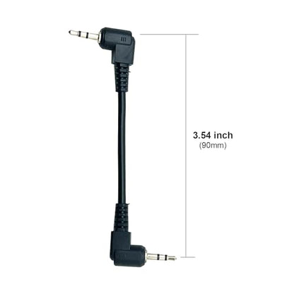 Seadream 2.5mm TRS Audio Cable Short, 3Pack 90 Degree 2.5mm Male to Male Double Angle Aux Cable for Headphones, Smartphones, Speakers