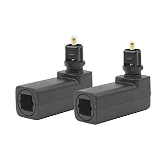 CablesOnline 2-Pack Right Angle (90 Degree) Toslink Digital Optical Audio Adapter (AD-T03-2)
