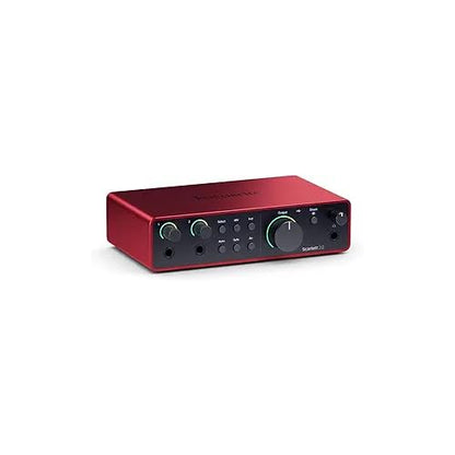 Focusrite Scarlett 2i2 4th Gen USB Audio Interface for Recording, Songwriting, Streaming and Podcasting with Pig Hog PHM20 High Performance 8mm XLR Microphone Cable, 20 Feet (2 Pack)