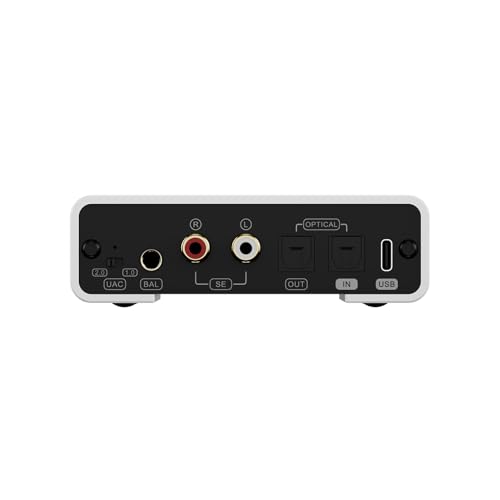 Fanmusic Topping DX1 II DAC&Headphone Amplifier ES9039Q2M DAC Chip with Optical Output/Input Preamp Mode Balance Line Out Fully Balanced Headphone Amp (White) - color: White