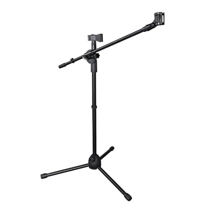 Yescom Microphone Stand Boom Arm Floor Tripod Dual Mic Clip 31"-53" - size: Basic-2 Mic Clips