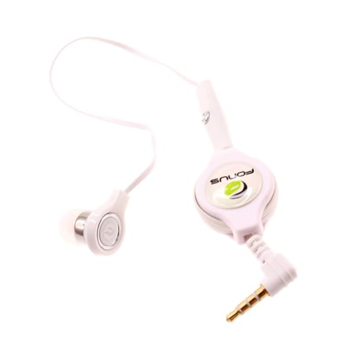 Selna Retractable Mono Earphone Headphone 3.5mm w Mic Compatible with Nokia T20/T21, Headset Handsfree Earbud Earpiece Microphone