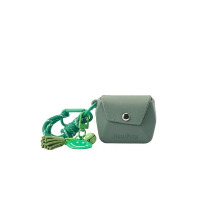 Bubble Pod Wireless Earbuds Case, Shockproof Waterproof EVA Case with Strap & Smiley Charm for Girls,Teens,Gift（Grey Green） - color: Grey Green