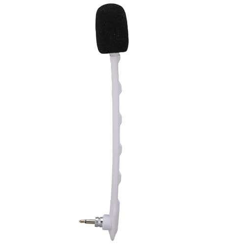 Yunseity 2pcs Replacement Microphones for Astro TR Headset Detachable Boom Mic with Noise Cancelling Clear Sound Gold Plated 3.5mm Plug (White) - color: White