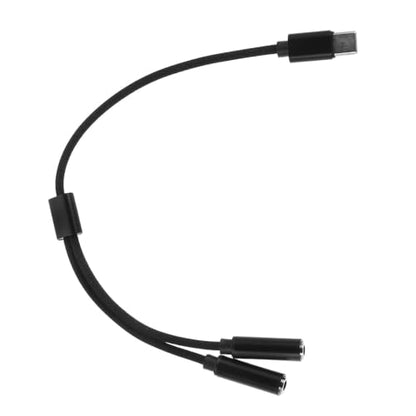 Ipetboom USB C to Headphone Mic Split Adapter with Dual Earphone Jack, 3.5mm Audio and Mic Splitter Cable, High-Fidelity Audio Input, Plug and Play, Plastic and Metal, for Immersive Gaming