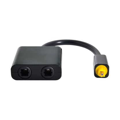 xiwai Dual Port Toslink Digital Optical Audio Splitter Adapter Fiber Optic Audio Cable 1 in 2 Out 24K Gold Plated Connectors for CD Player Black - style: Toslink