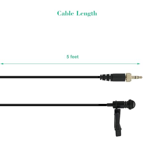 2-Pack Mic Replacement for DJI, Rode, Sennheiser Wireless Transmitter Lavalier Lapel Microphone - Wearable, Omnidirectional, 3.5mm TRS