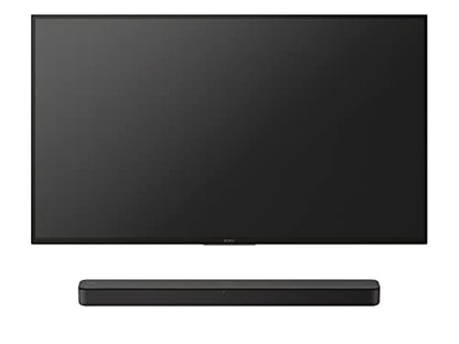 Sony S100F 2.0ch Soundbar with Bass Reflex Speaker, Integrated Tweeter and Bluetooth, (HTS100F), easy setup, compact, home office use with clear sound black | Bass Reflex Speaker, Integrated Tweeter, Clear Sound, Easy HDMI ARC setup, S-Force Front Surroun