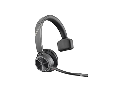 Poly - Voyager 4310 UC Wireless Headset (Plantronics) - Single-Ear Headset with Boom Mic - Connect to PC/Mac via USB-C Bluetooth Adapter, Cell Phone via Bluetooth - Works with Teams, Zoom & More,Black - style: Headset