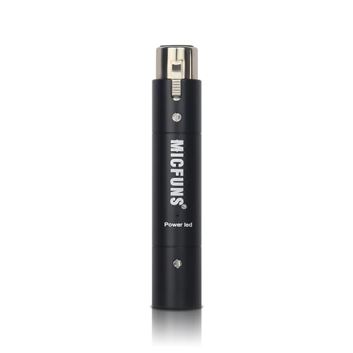 M1 In-line Microphone Pream, Mic Booster Preamplifier with 28dB Gain for Dynamic and Passive Ribbon Microphones (Black)