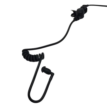 Walkie Talkie Earpiece Accessories Acoustic Clear Coil Tube with Silicone Ear Moulds Mold and Soft Tips (Black)