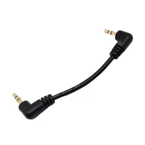 10PCS Short 3.5mm Right Angle Cable, Gold Plated 90 Degree 3.5 Male to Male Audio Stereo Jack Plug Car Aux Audio Cable (10 cm)