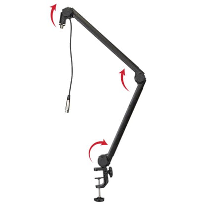Gator Frameworks Deluxe Microphone Boom Arm Stand (GFWMICBCBM3000) | Fully Adjustable with a Quiet 360-degree Arm and Integrated XLR Easily Mounts to Most Desk Surfaces - style: 3000 Series
