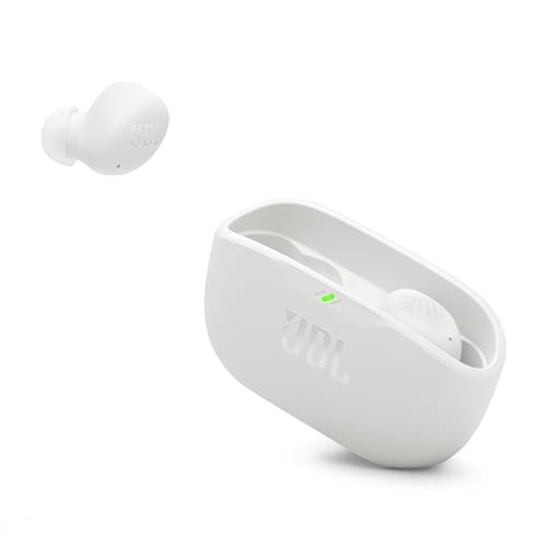 JBL Vibe Buds 2 - Noise Cancelling Earbuds - White | JBL Pure Bass sound, Active Noise Cancelling with Smart Ambient, 4 mics for crisp, clear calls, Water and dust resistant - color: White