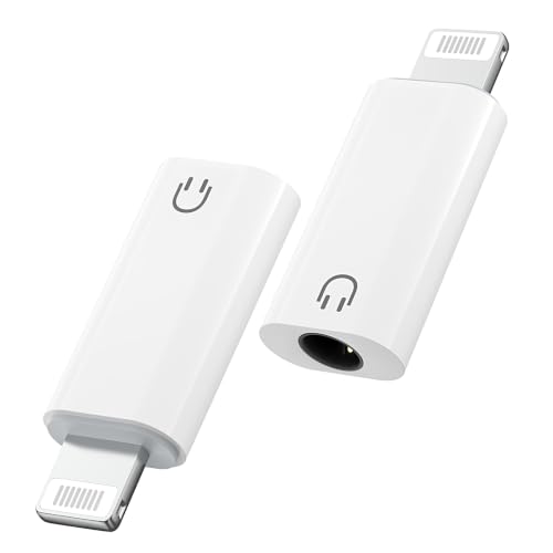 MoKo Lightning to 3.5mm Headphone Jack Adapter, for Music Playback Only | Cable-free Direct-plug Adapter, Lossless Hi-Fi Sound, Plug & Play, For iPhone 14/13/12/11/iPad