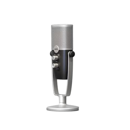 AKG Pro Audio Ara Professional USB-C Condenser Microphone, Dual Pattern Audio Capture Modes for Podcasting, Video Blogging, Gaming and Streaming, Blue & Silver | Dual-pattern USB condenser microphone with 24-bit/96kHz audio for podcasting, gaming and musi