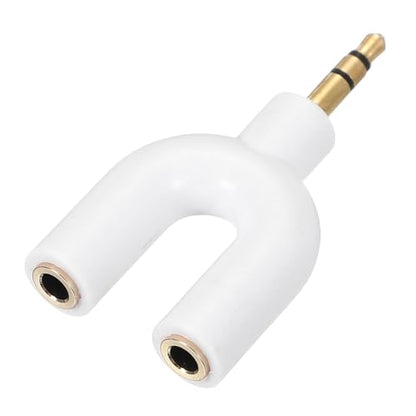 MECCANIXITY Headphone Splitter Adapter, 3.5mm Male to Dual Female Y Jack Aux Splitter for Phone Headset PS4 Switch Tablets, White - color: White