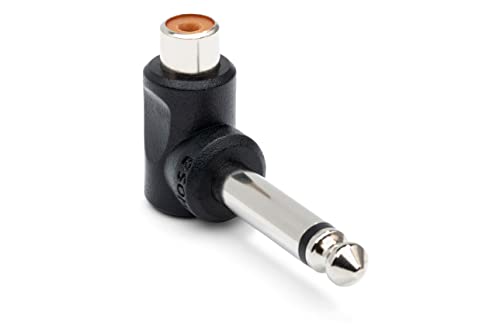 Hosa GPR-123 Right-angle Adaptors, RCA to 1/4 Inch TS, 2 pieces | Right-angle RCA to 1/4 inch TS adaptors with male to female connection for amplifiers, mixers and speakers - size: 2 pieces