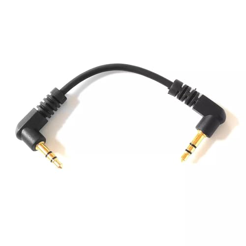 10PCS Short 3.5mm Right Angle Cable, Gold Plated 90 Degree 3.5 Male to Male Audio Stereo Jack Plug Car Aux Audio Cable (10 cm)
