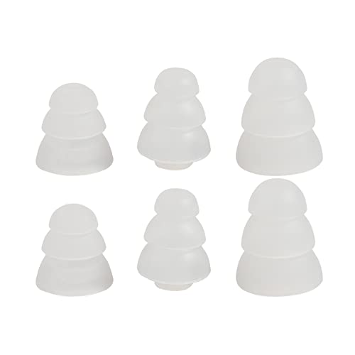 Replacement Triple Flange Ear Tips Earbuds Silicone for in Ear Headphones in-Ear Hole 4.0mm,Silicone - color: T