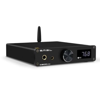 SMSL C200 PRO DAC Headphone Amplifier, ES9039Q2M XU-316 HiFi MQA DAC Amp, DSD512 32Bit/768kHz, Type C USB/Opt/Coax/Bluetooth to RCA/TRS/4.4mm/6.35mm Headphone Amps for Gaming PS5/Switch/PC