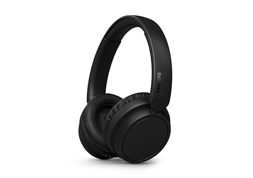 Philips H5209 Wireless Headphones,Over-Ear Bluetooth Headphones with Dynamic Bass,Clear Call, 65 H Battery Life,Fast Charging,Soft Ear Cups, Bluetooth 5.3, App Control, Lightweight,Black - style: H5209 Over-ear Headphone
