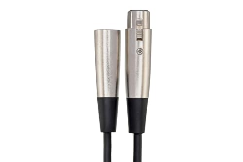 Professional XLR Audio Cable, 3 Feet, Male to Female Connectors, Black with Silver Housing