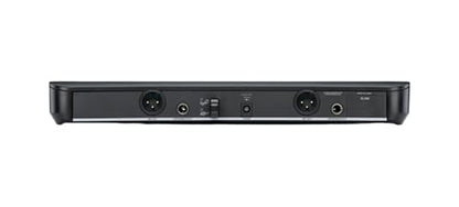 Shure BLX288/PG58 Dual Wireless Vocal System - J11 Band | 14-hour battery and 300 ft UHF range with two PG58 handheld vocal mics and dual-channel receiver for live vocals - style: J11 Band (596-616 MHz)
