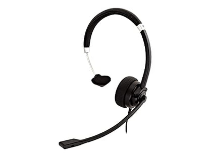 V7 Deluxe Mono Headset, USB, Boom Mic, Adjustable Headband for PC, Mac, Laptop Computer, Chromebook, Black