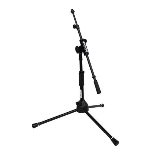 Shure by Gator Low-Profile Tripod Mic Stand with Adjustable Height and Telescoping Boom; (SH-TRIPODSTANDLP) - style: Low Profile + Boom