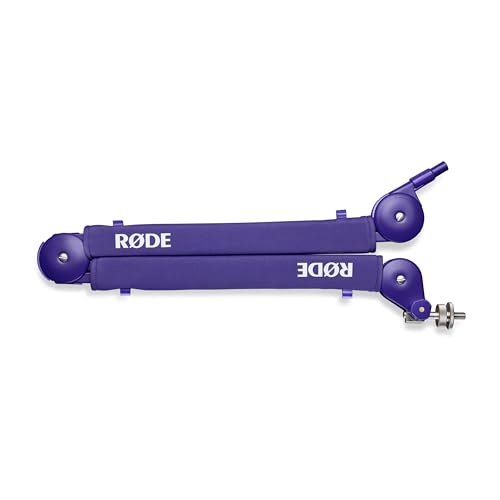 Rode PodMic Dynamic Broadcast Microphone with PSA1+ Microphone Boom Arm, WS14 Pop Filter, and Premium XLR Cable (Purple)