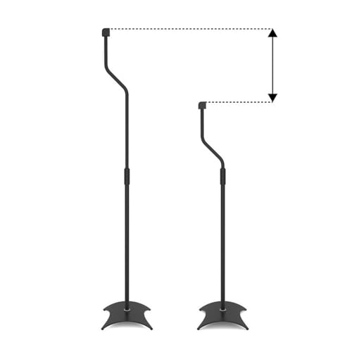 AVF Speaker Floor Stands for Speakers up to 11 lbs, Adjustable Height 31.75-42.2 Inch, Steel Speaker Stand Pair with Weighted Base, Black, EAK80B-A - style: Black w Metal Base