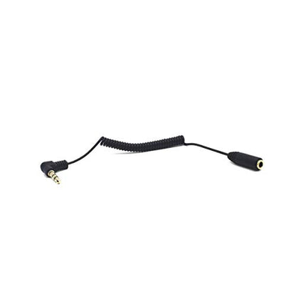 3.5mm TRS Stereo Extension Audio Coiled Cable, 2 Pack, 30cm, OD 1.5MM, 90 Degree Angle,1/8" Jack Headphone Aux Spring Spiral Cord