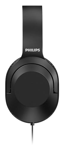 Philips Audio H2005BK/00 Over-Ear Stereo Headphones Wired (2 m Cable, 40 mm Neodymium Drivers, Passive Noise Isolation, Adjustable Headband, Lightweight) Black - size: One Size No Mic