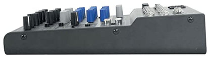 Rockville ROCKMIX 8 Channel USB Mixer with Interface, Compressor, Bluetooth | 2 XLR/1/4" Inputs, 48V Phantom Power, 3-Band EQ, FX Send, RCA Aux